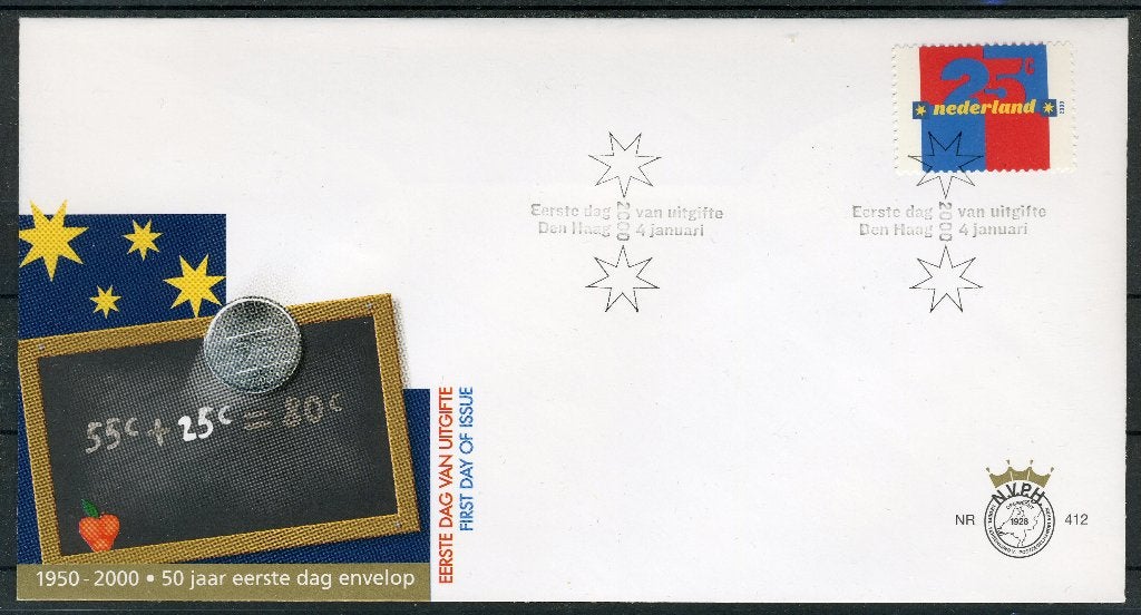 PAYS-BAS E412 FDC 2000 - The Quarter, Envoi, Après 1940, Affranchi