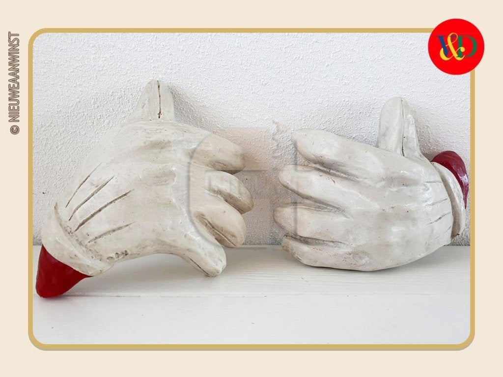 Nostalgische V&D etalage Sinterklaas handschoenen - wit 30cm, Divers, Envoi, Comme neuf
