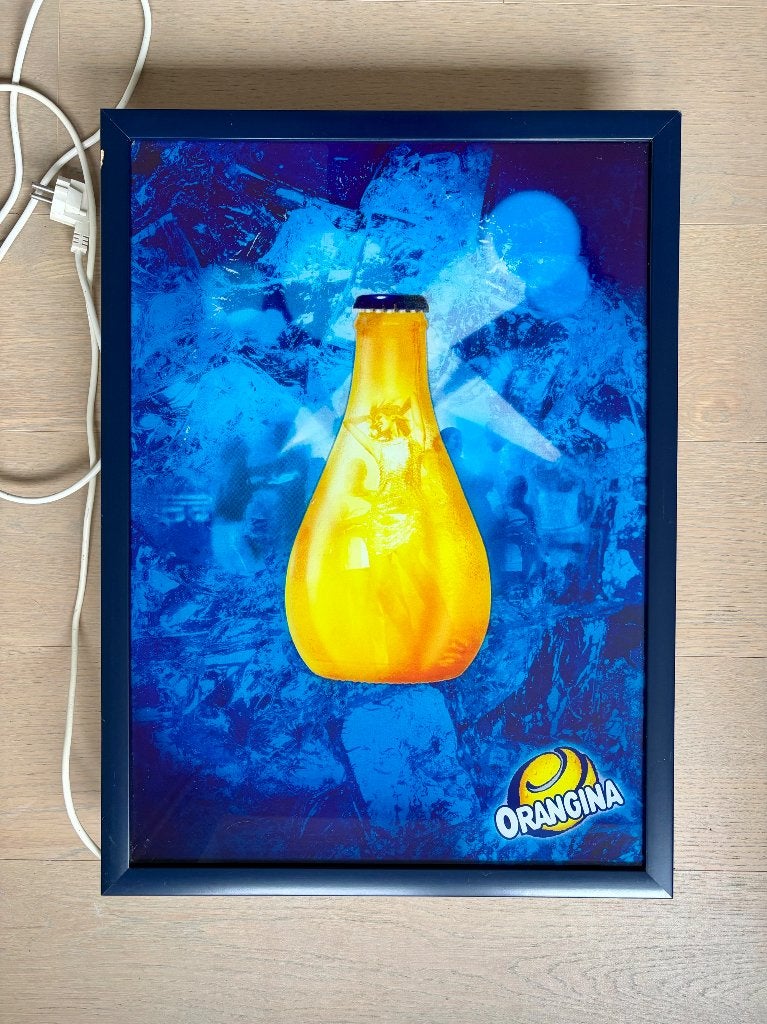 Orangina lichtbak, Verzamelen, Merken en Reclamevoorwerpen, Ophalen, Gebruikt, Lichtbak of (neon) lamp