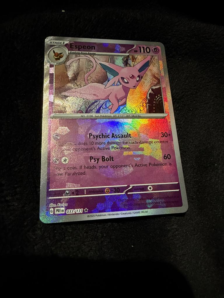 Espeon 33/131 reverse holo master ball, Ophalen of Verzenden, Nieuw