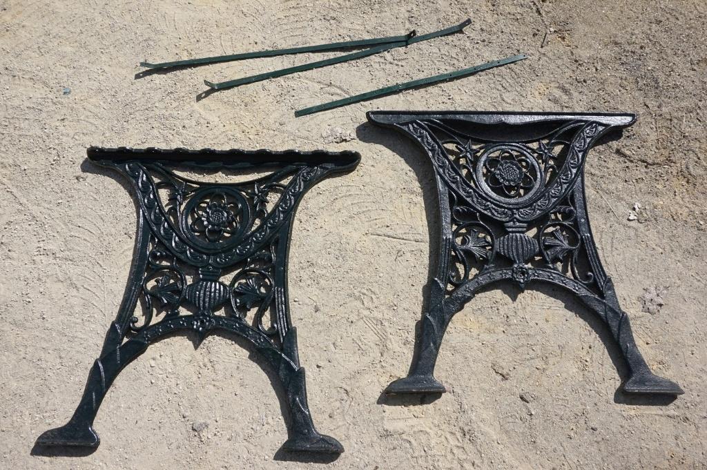 Set gietijzeren tuintafel onderstellen, meer sets beschikbaa, Enlèvement, Comme neuf