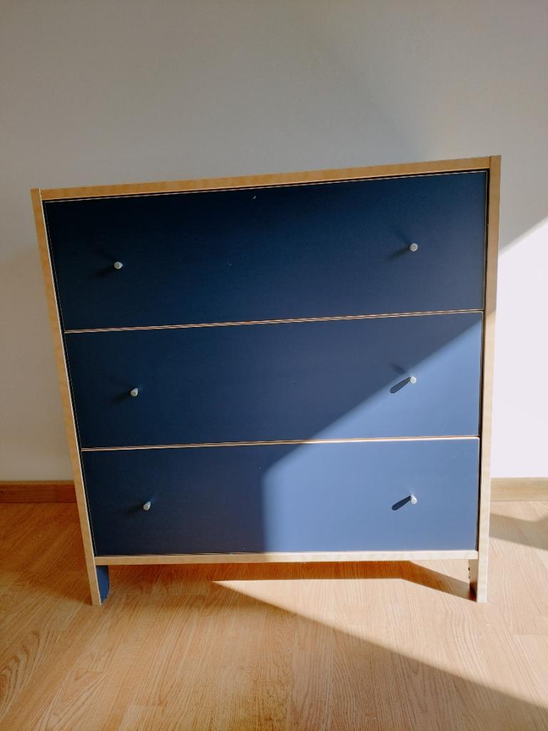 lit 1 pers + lit tiroir + 1 matelas et commode assortie, Une personne, Enlèvement, Utilisé, Bleu