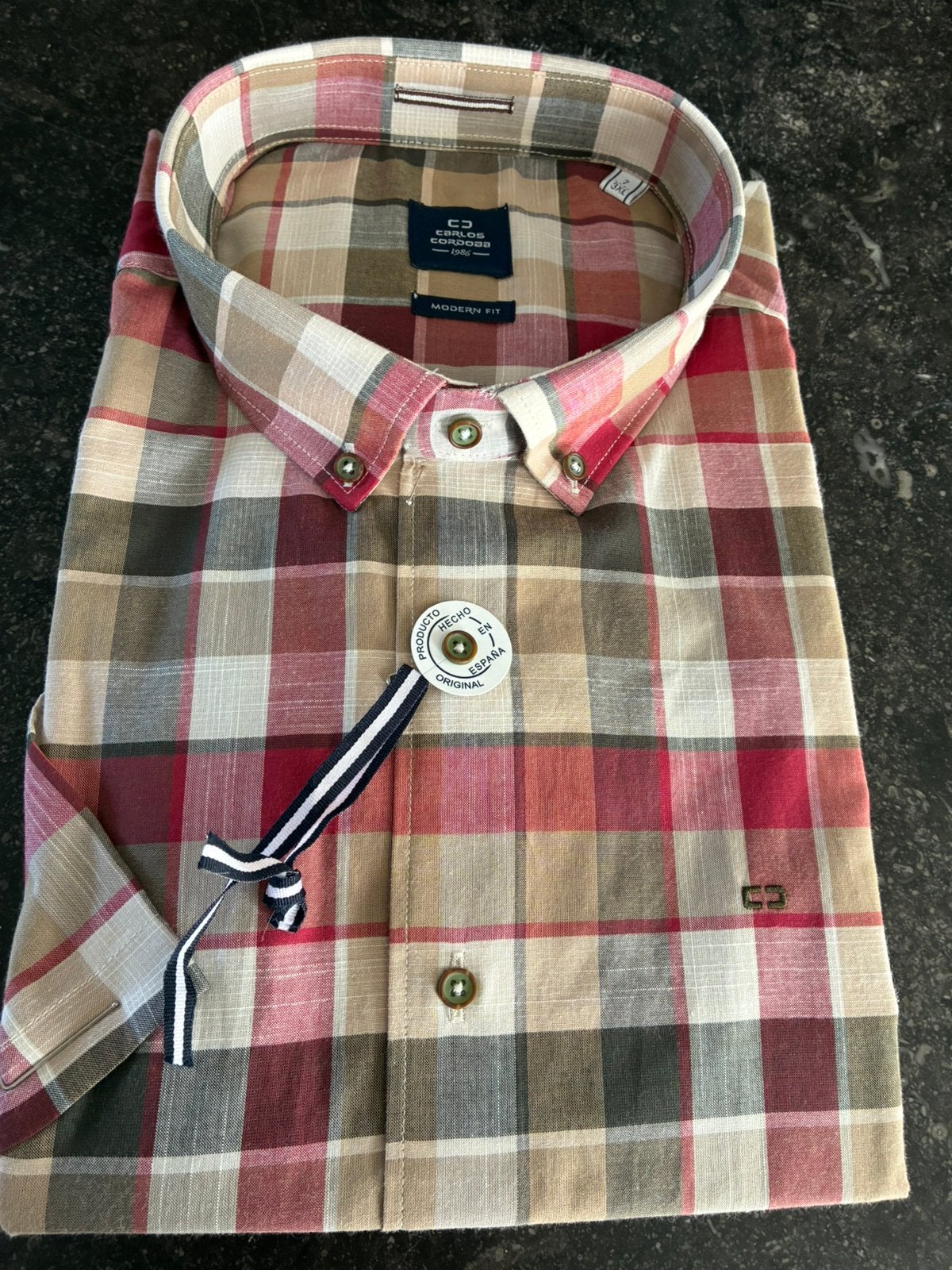 Chemise homme manche courte Carlos Cordoga, Kleding | Heren, Ophalen of Verzenden, Nieuw, Meerkleurig