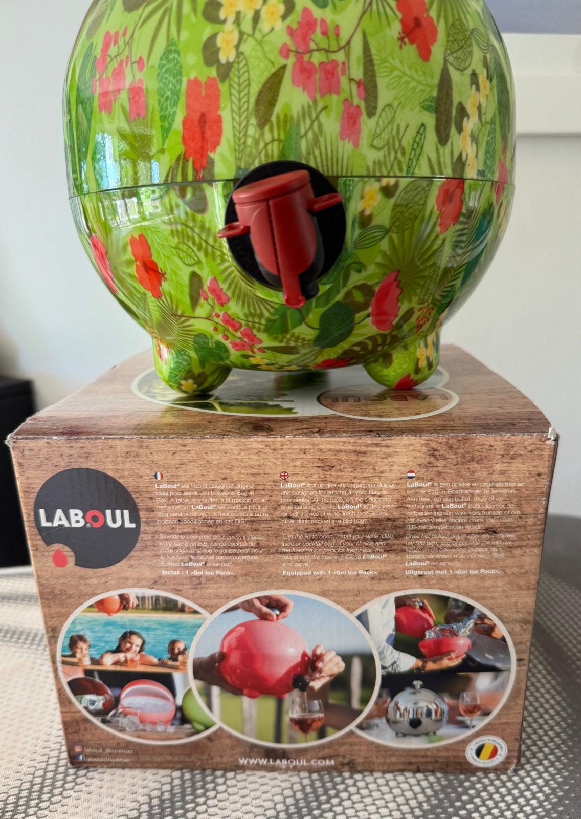LaBoul drankdispenser Bag in Box Nieuw Tropische print, Ophalen of Verzenden, Nieuw