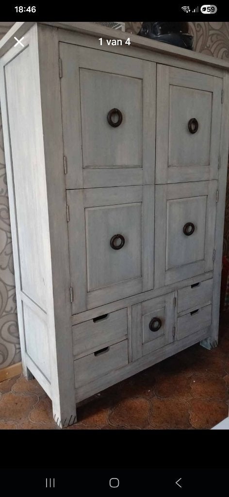 Prachtige grenen kast + barkast, Gebruikt, 100 tot 150 cm, Ophalen of Verzenden, 150 tot 200 cm