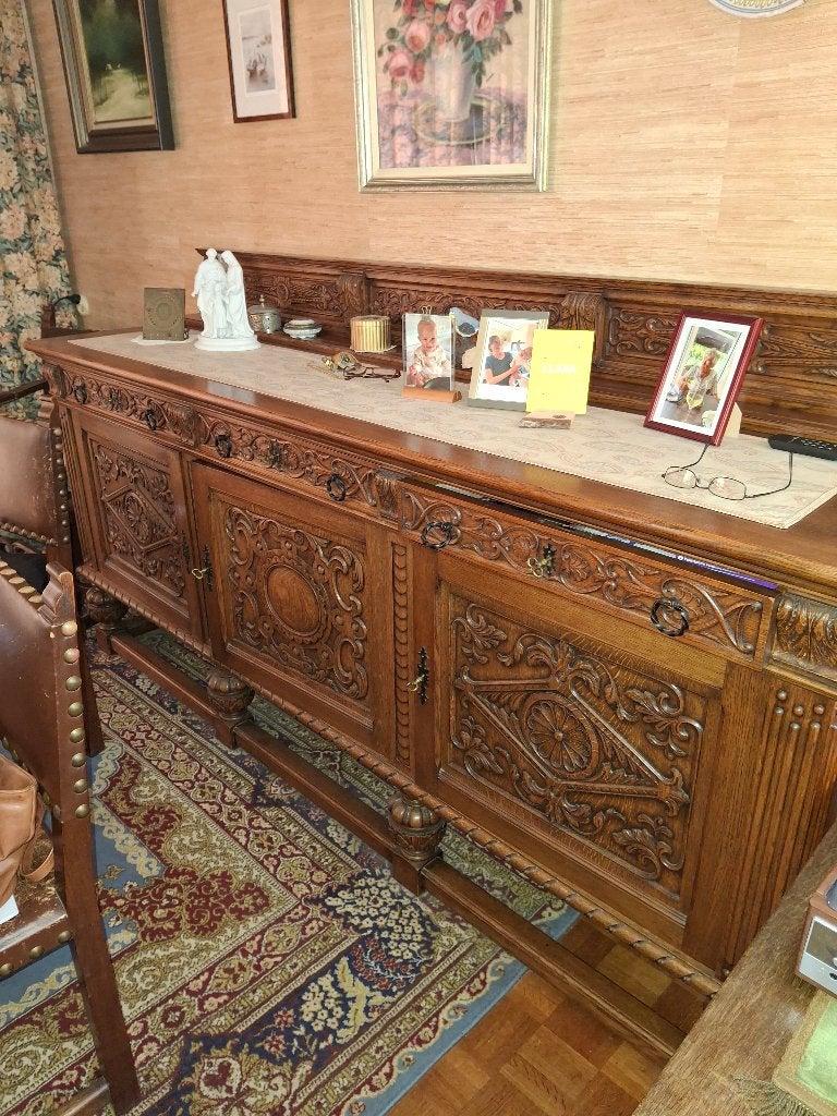 antieke eetkamer, vol massief, Antiek en Kunst, Ophalen