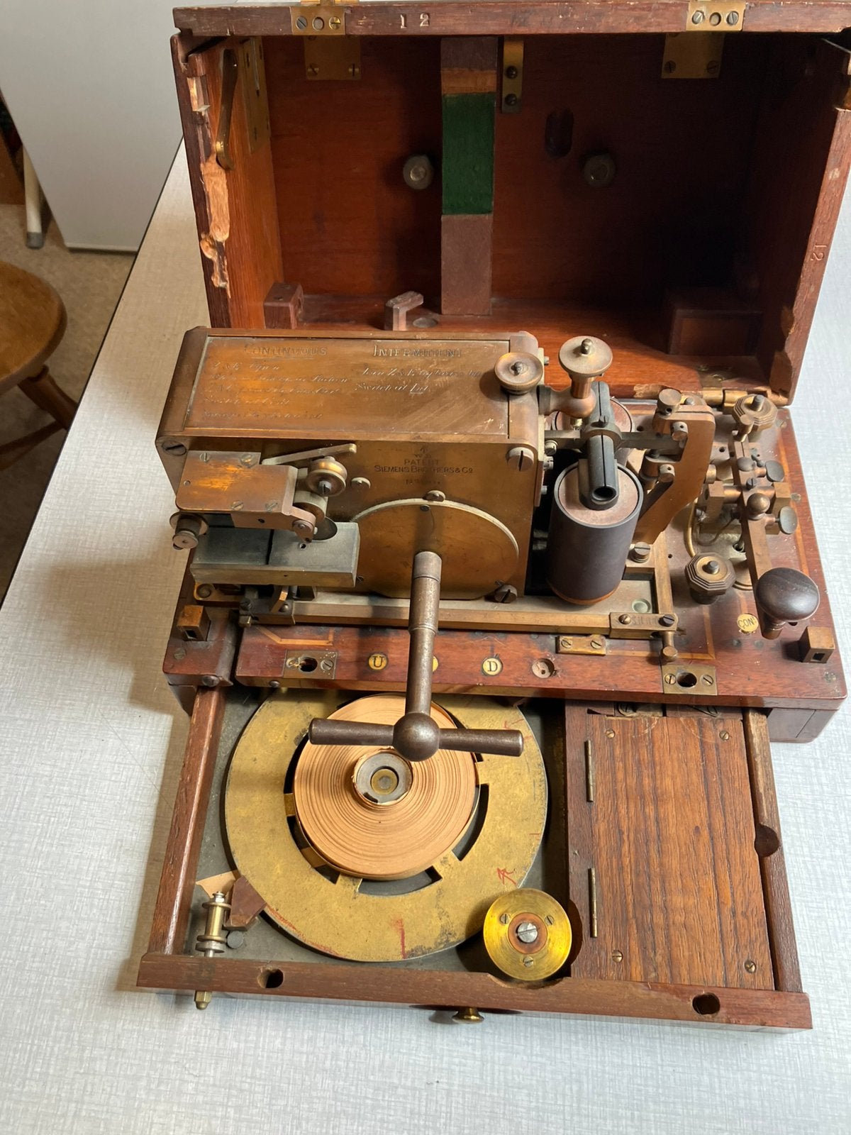 Telegraaf Siemens Brothers +/- 120 jaar oud, Ophalen
