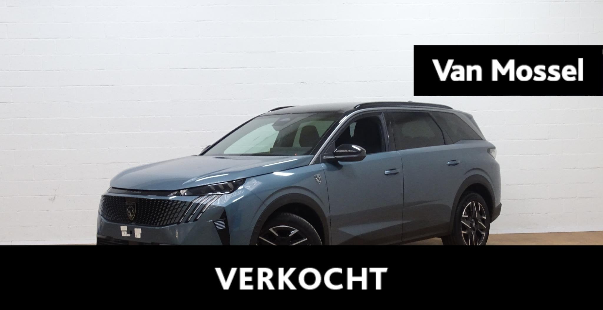 Peugeot 5008 1.2 HYBRID 145 GT +pano dak+ 7 seats, Auto's, Stof, Gebruikt, 1700 kg, Blauw