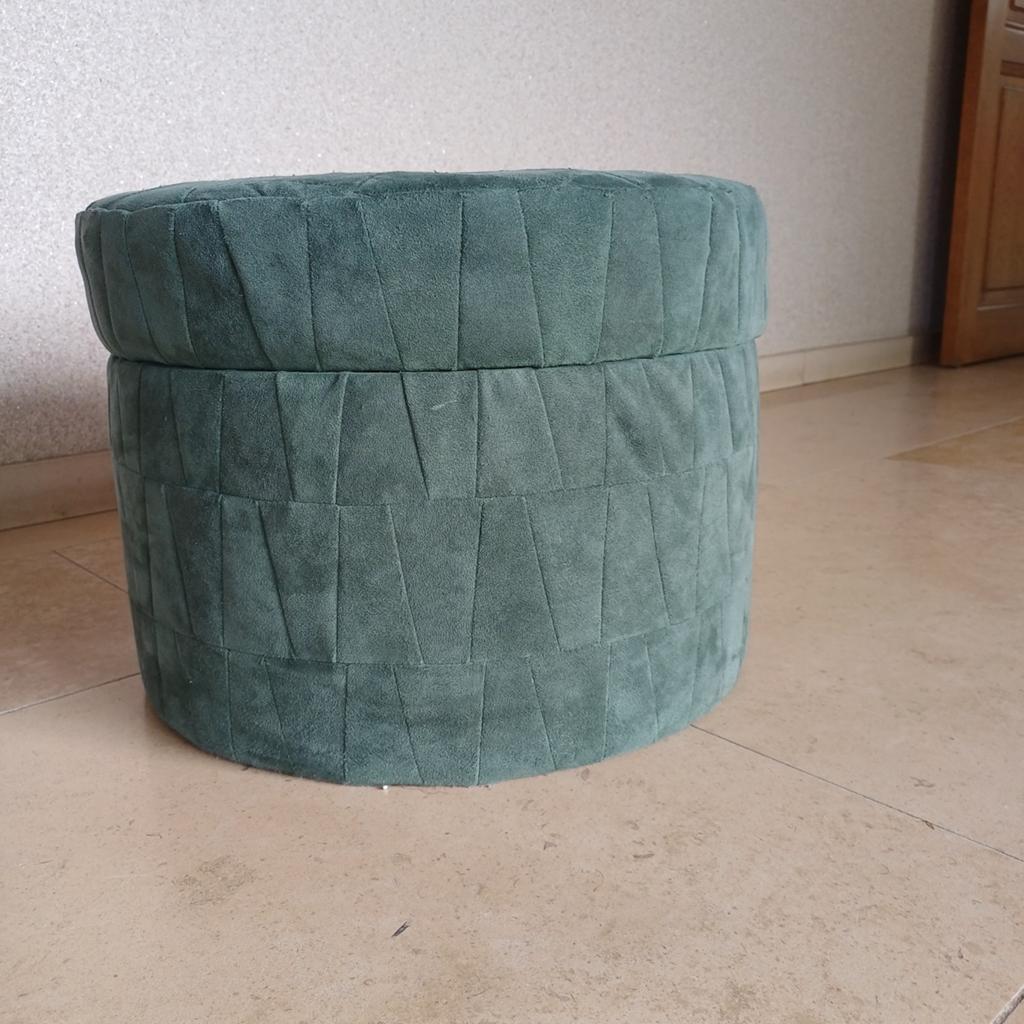 Poef, groen fluweel, hol, Ophalen