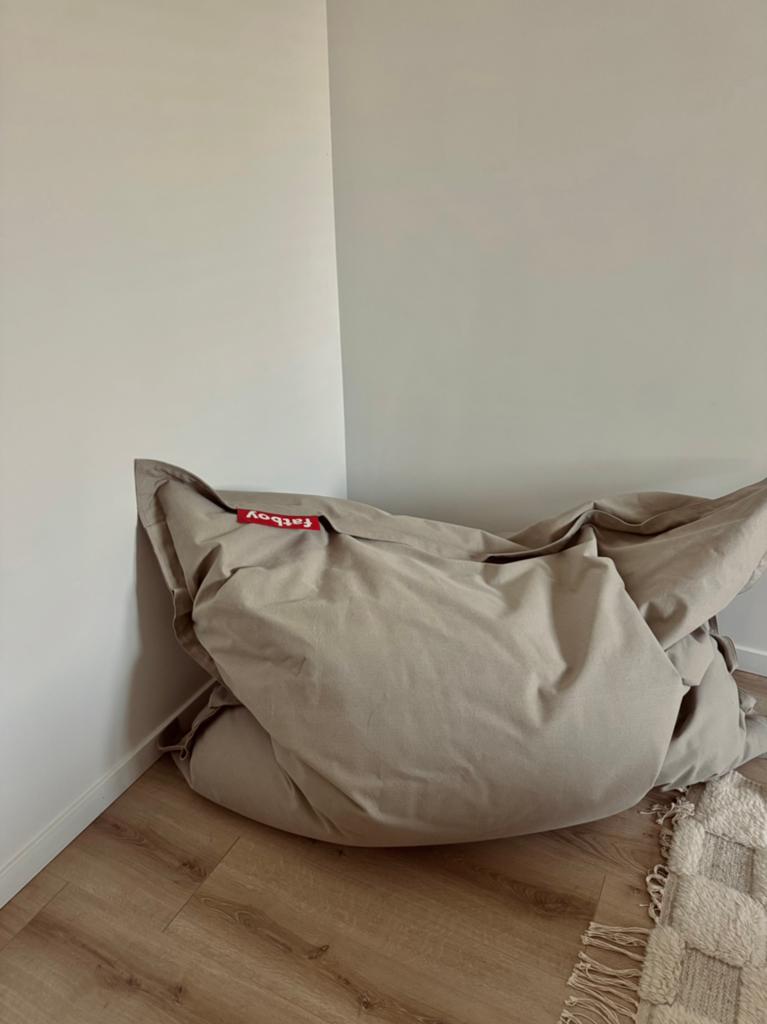 Fatboy zitzak beige/taupe, Huis en Inrichting, Ophalen, Zo goed als nieuw, Beige, Zitzak