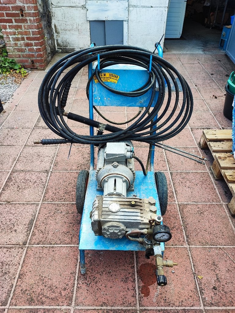 Pompe haute pression industrielle sur chariot, Tuin en Terras, Hogedrukreinigers, Ophalen, Gebruikt, Elektrisch