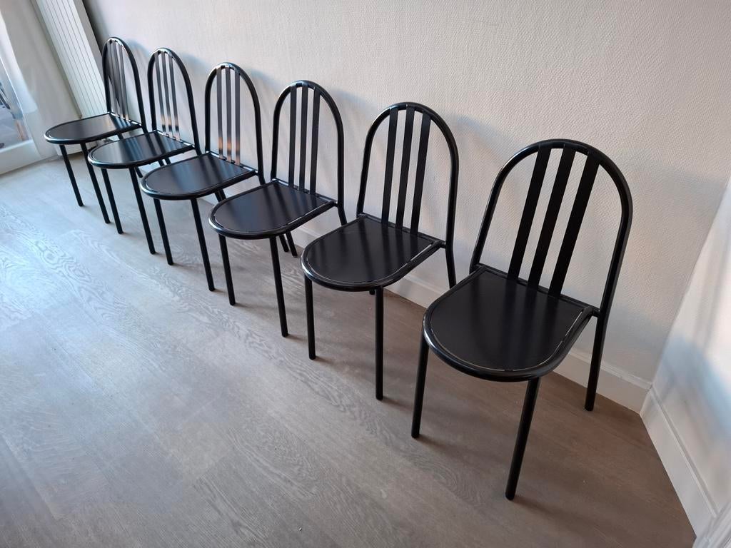 6 stoelen model MALLET STEVENS n⁰222, Huis en Inrichting, Ophalen, Zwart