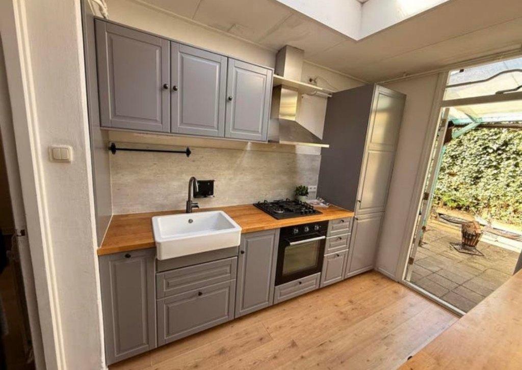 ✨DUBBELWANDIGE GRIJZE KEUKEN ✨, Enkelwandige keuken, Ophalen of Verzenden, Zo goed als nieuw, Grijs