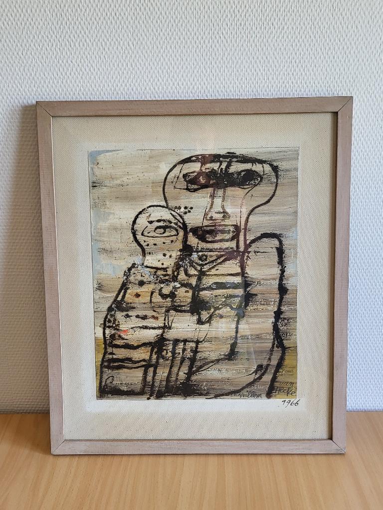 Willem Van Hecke "Moeder en kind" 1966, Antiek en Kunst, Ophalen