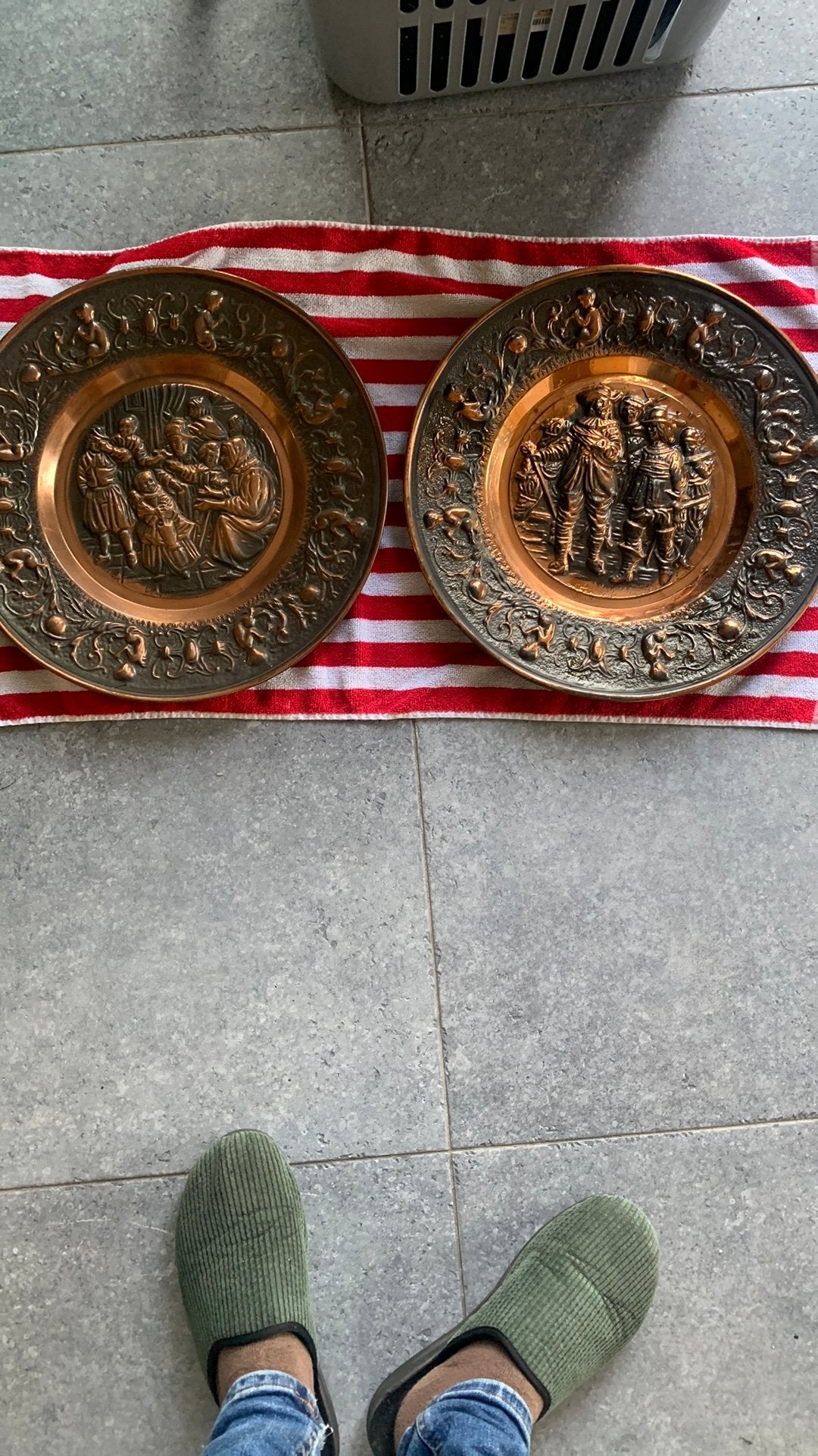 Koper wandborden, Ophalen, Zo goed als nieuw, Rood