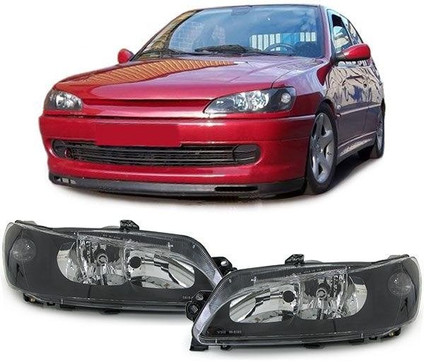 Koplampen Zwart Voor Peugeot 306, Verzenden