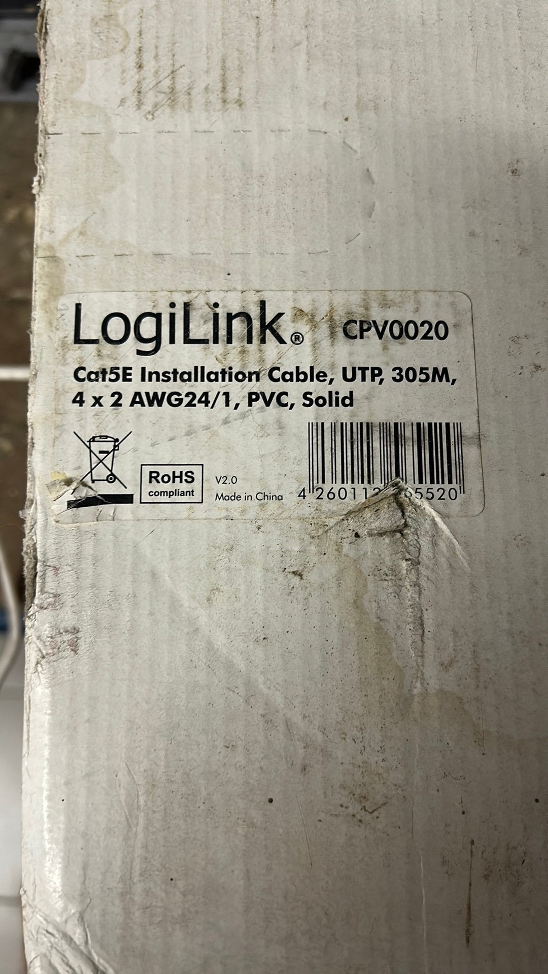 Câble UTP LogiLink CPV0020 Cat5e, Enlèvement ou Envoi