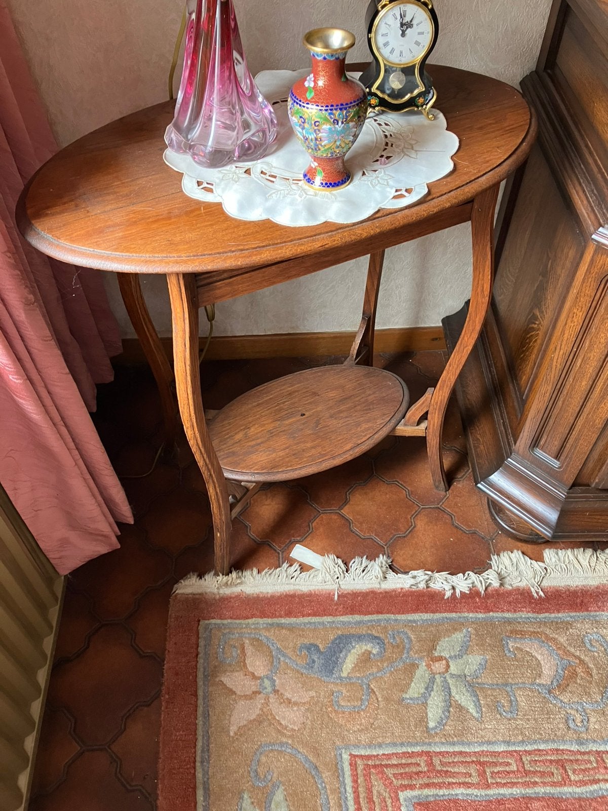 Ovalen antiek/ vintage tafeltje, Antiek en Kunst, Ophalen