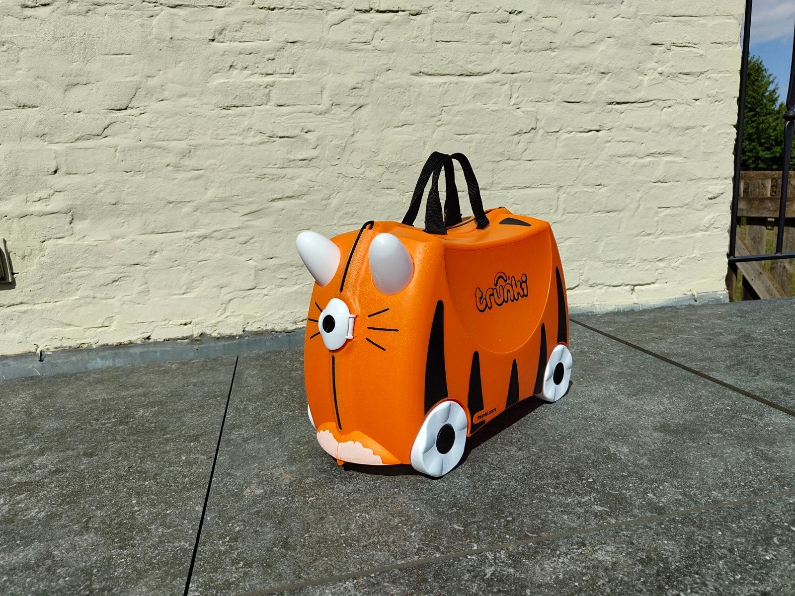 Trunki Ride-On handbagage van 46 cm - Tiger Tipu, Ophalen, Zo goed als nieuw, Wieltjes