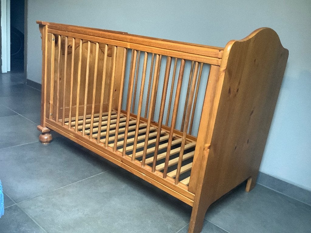 Vintage babybed 60X120 met matras, Ophalen, Gebruikt, Minder dan 140 cm, Minder dan 70 cm