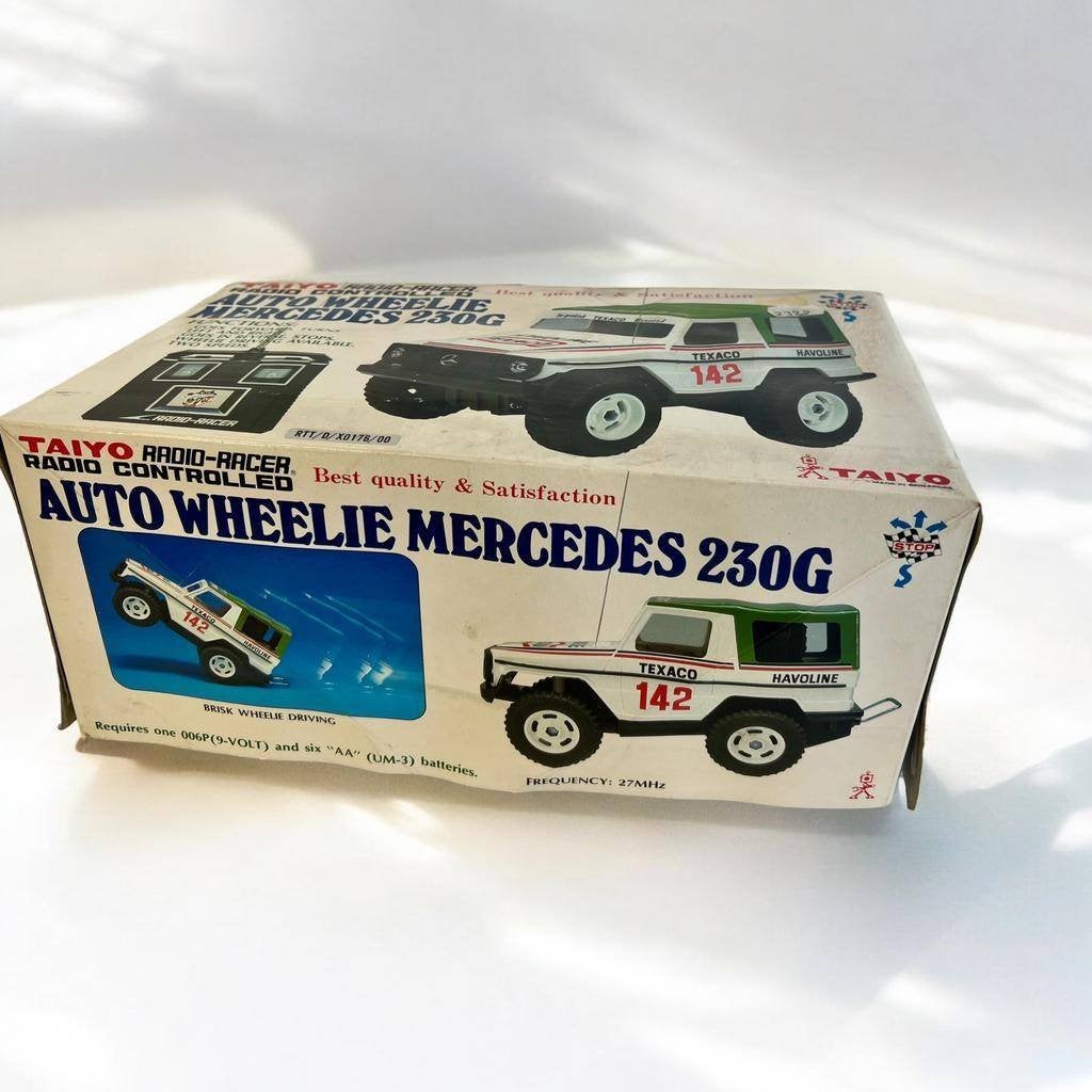 Vintage speelgoed TAIYO : Auto Wheelie Mercedes 230G, Antiek en Kunst, Ophalen