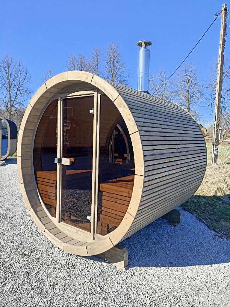 Design barrelsauna SKOG240 Thermowood, Hobby en Vrije tijd, Ophalen of Verzenden, Nieuw