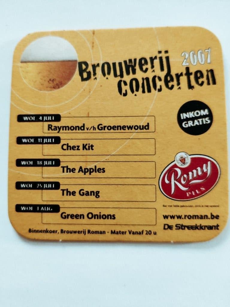 Brouwerijconcerten 2007 Roman, Verzamelen, Biermerken, Ophalen of Verzenden, Zo goed als nieuw, Viltje(s), Overige merken