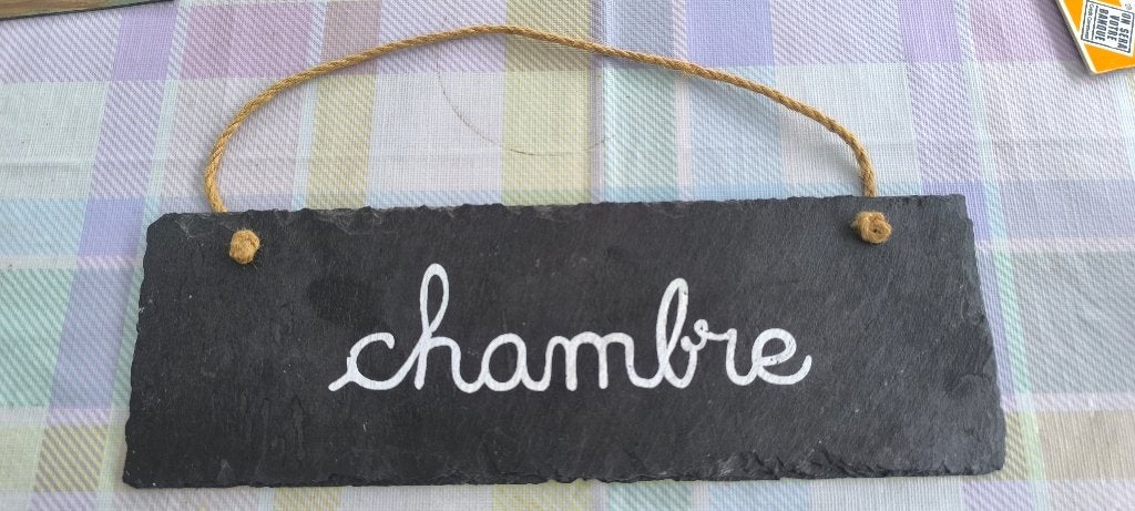 Chambre Jolie plaque en ardoise .30/10 cm, Antiquités & Art, Enlèvement ou Envoi