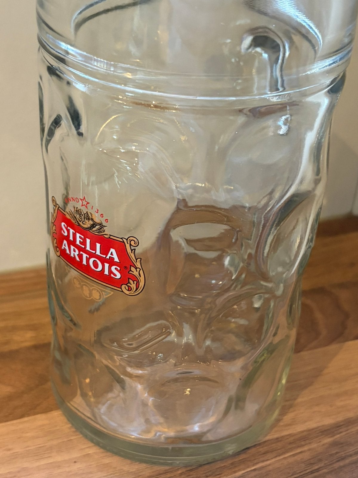 Grand chope à bière  Verre à bière 1 litre - Stella Artois, Enlèvement, Comme neuf, Verre à bière