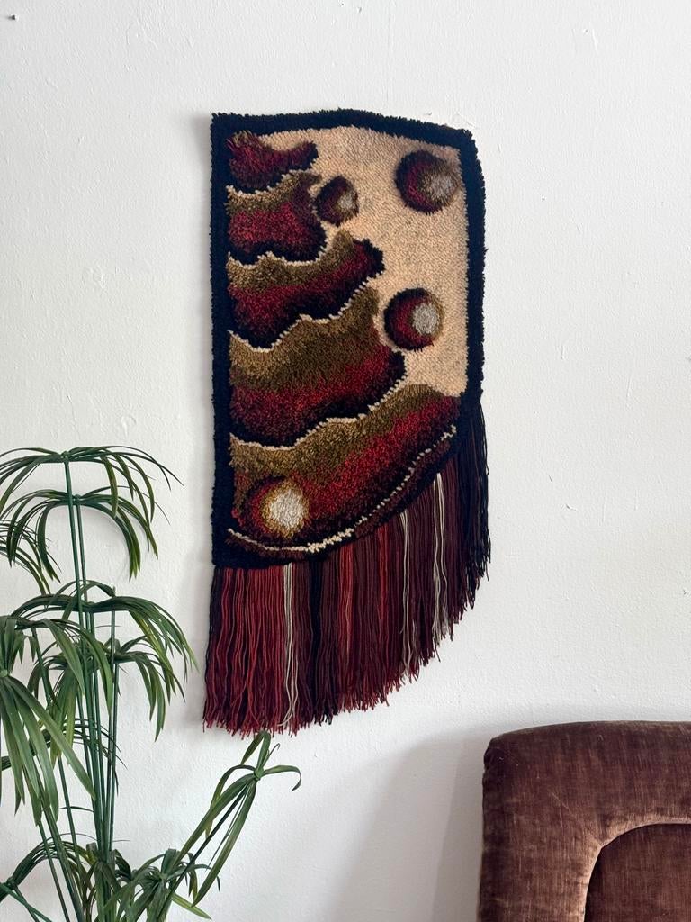Vintage wandkleed – jaren 70 – wol, Huis en Inrichting, Woonaccessoires | Wanddecoraties, Zo goed als nieuw, Wandkleed, Textiel
