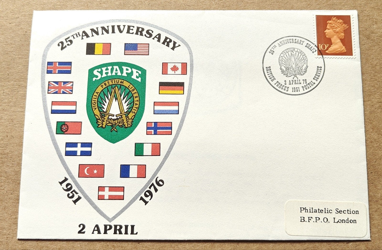 Quartier général militaire de l'OTAN du FDC. SHAPE 1976 - 25, Collections, Enlèvement ou Envoi, Photo ou Poster