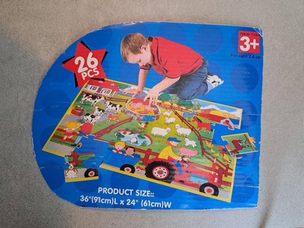 Houten vloerpuzzel, 2 tot 4 jaar, 10 tot 50 stukjes, Ophalen of Verzenden, Zo goed als nieuw