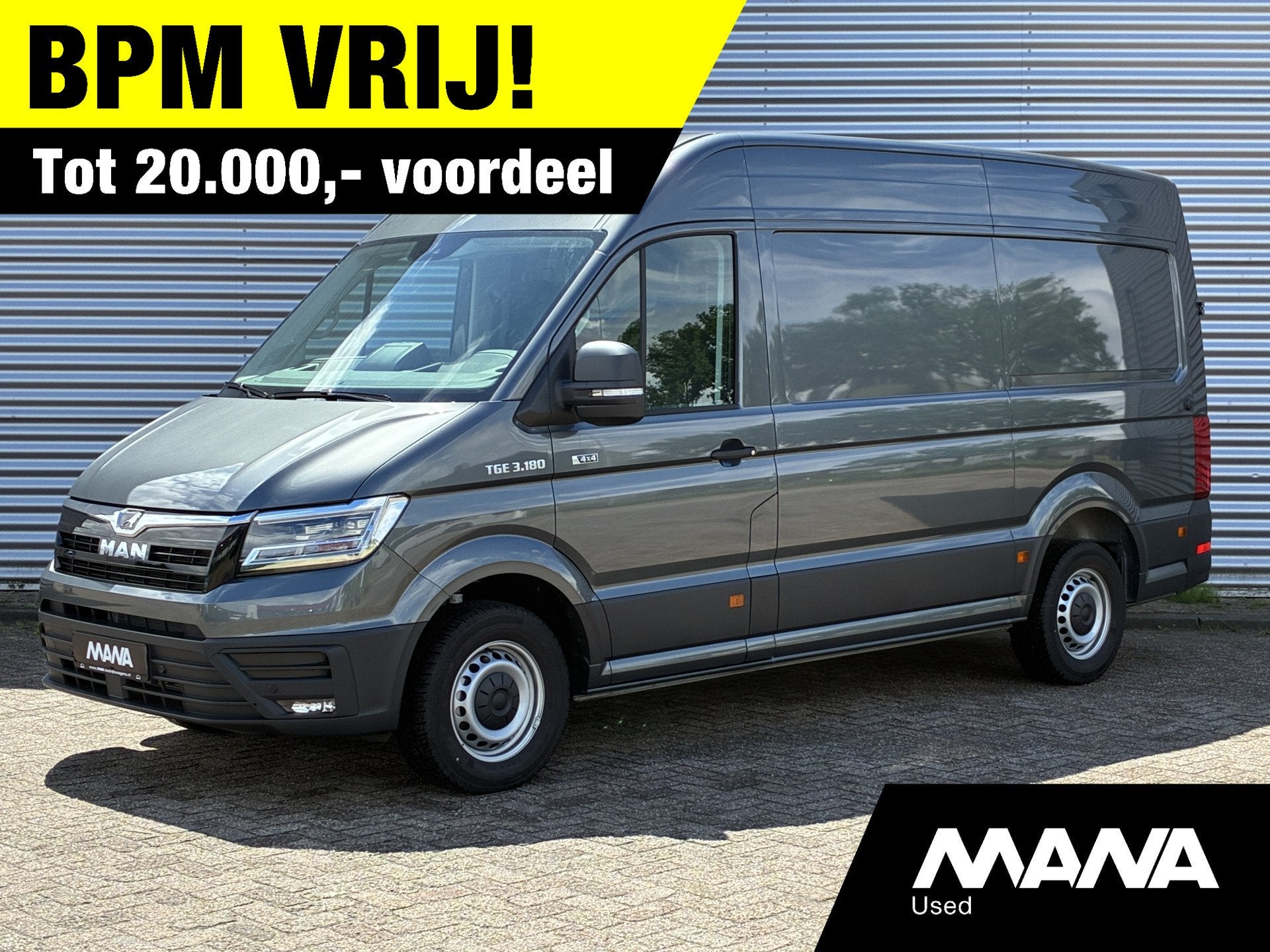 MAN TGE 35 2.0 3.180 L3H3 Hoog 4x4 Automaat LED ClimateContr, Auto's, Automaat, Stof, Gebruikt, Euro 6