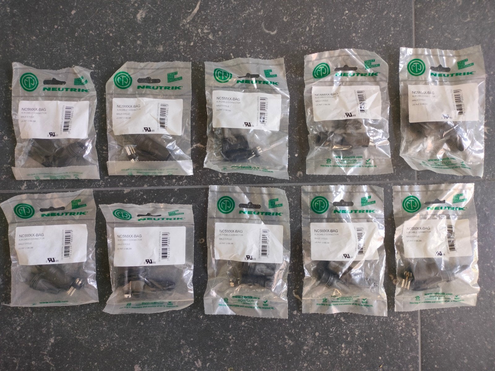 Lot de 10 sacs Neutrik NC5MXX-BAG neufs dans un emballage sc, Enlèvement ou Envoi, Neuf