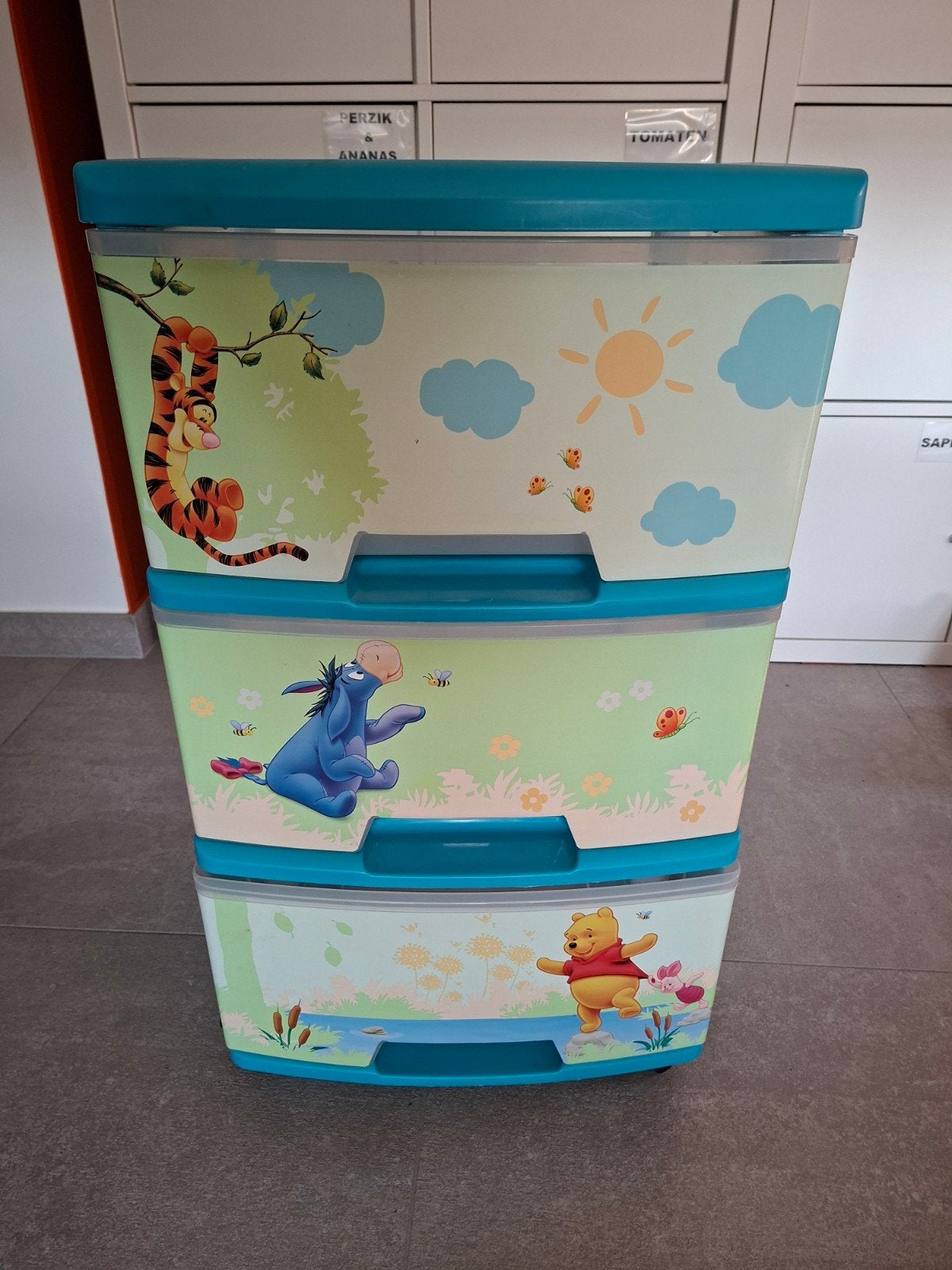 Ladenkastje voor kinderen tijgetje ,poeh en iejoor, Blauw, Ophalen