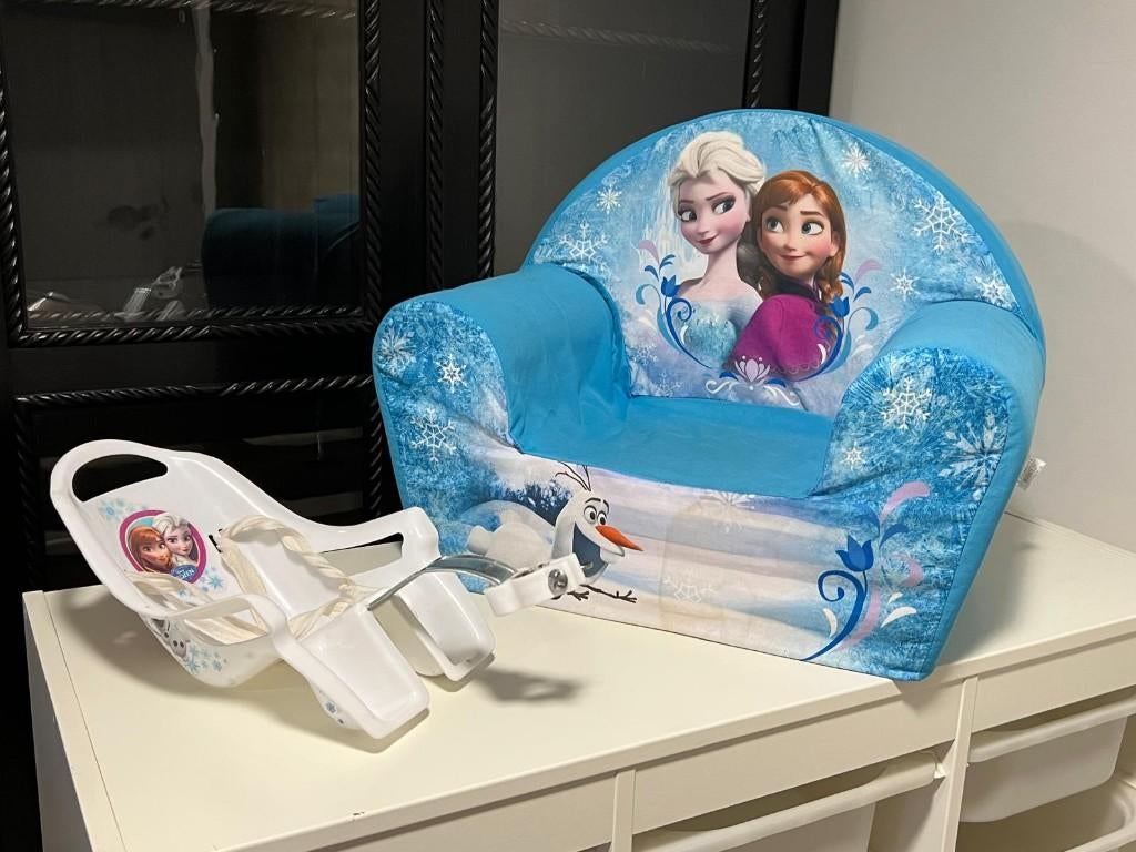 Frozen - schuimstoel en knuffelhouder voor fietsen, Ophalen, Gebruikt