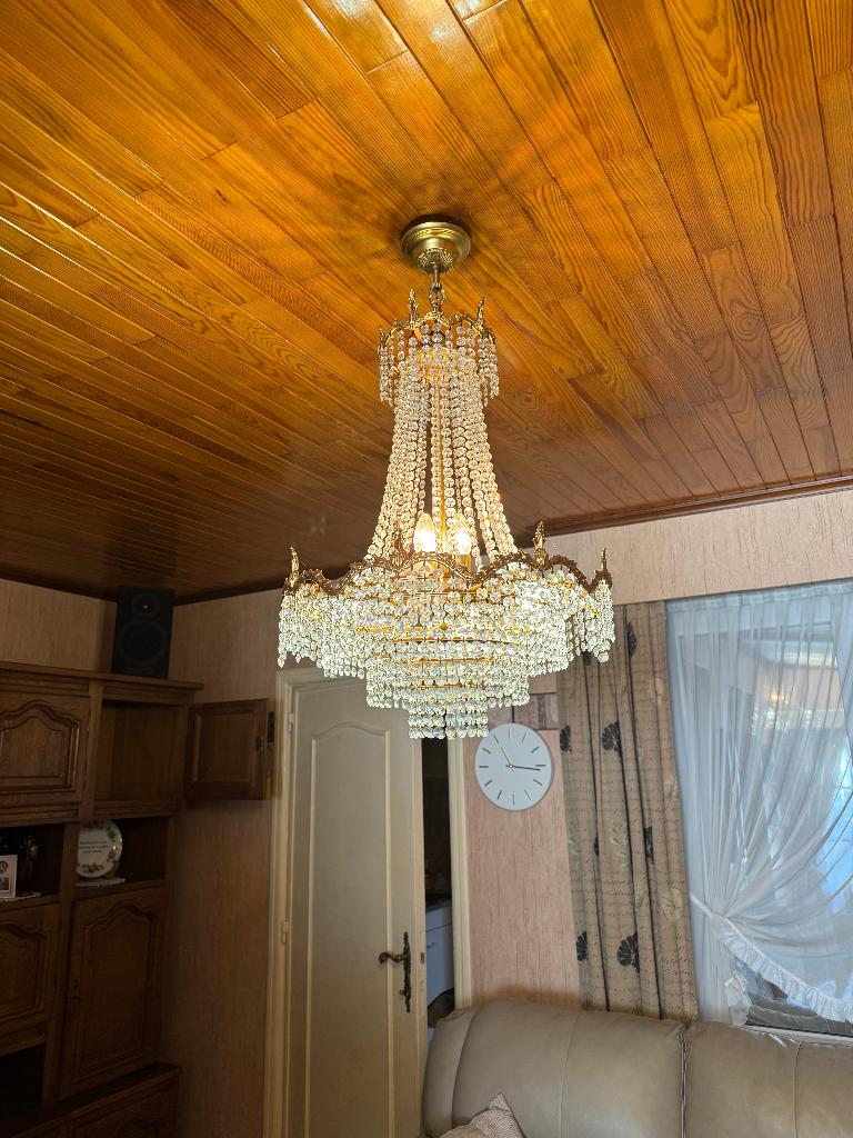 kroonluchter, Huis en Inrichting, Lampen | Kroonluchters, Ophalen, Gebruikt, Glas