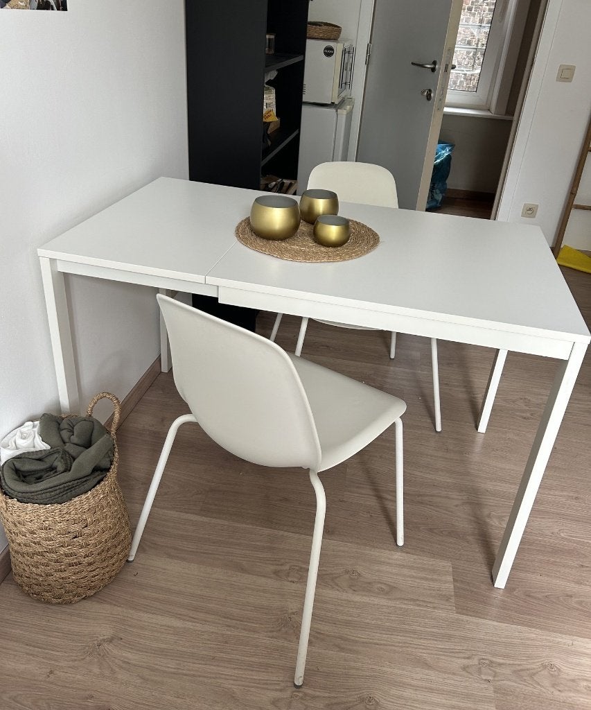 Tafel en 2 stoelen, Huis en Inrichting, Tafels | Eettafels, Ophalen, Gebruikt, Rechthoekig, 50 tot 100 cm