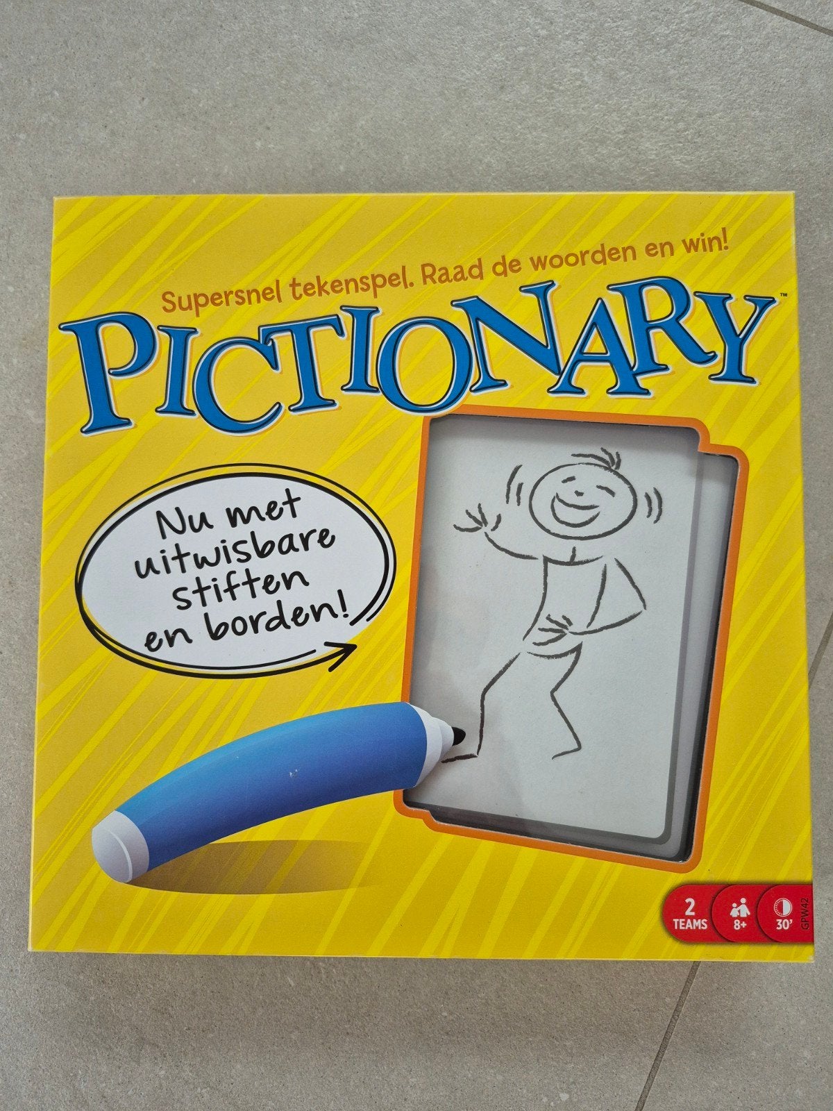 Spel Pictionary, Hobby en Vrije tijd, Vijf spelers of meer, Ophalen of Verzenden, Zo goed als nieuw, Mattel games