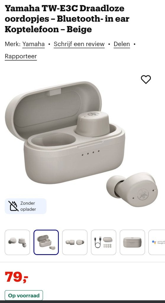 Nieuwe Yamaha earbuds, ongeopende doos, Ophalen, Nieuw, Grijs, Overige merken