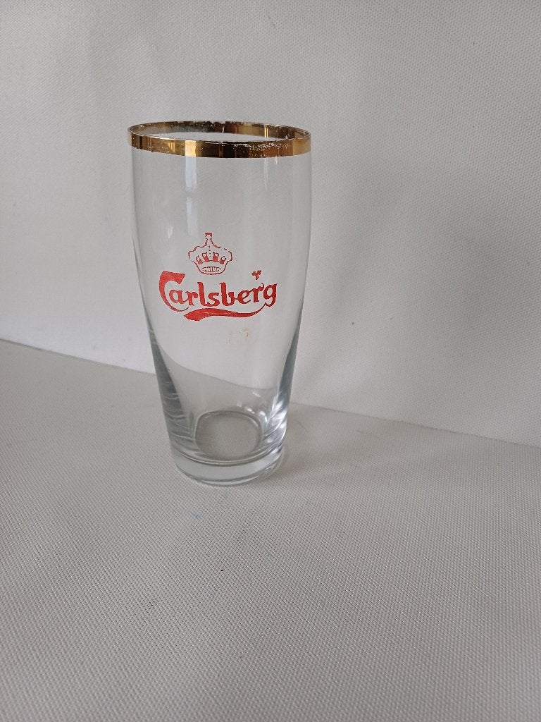 Oud bierglas van Carlsberg, boerke, 25cl voor € 1,00., Ophalen of Verzenden, Zo goed als nieuw, Glas of Glazen, Overige merken