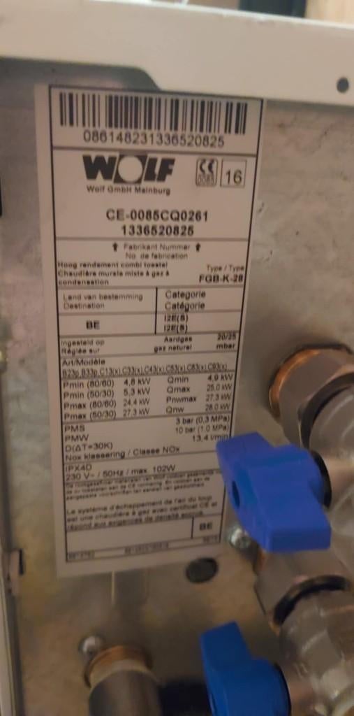 Wolf verwarmingsketel, Doe-het-zelf en Bouw, Ophalen, Gebruikt, Propaan of Butaan