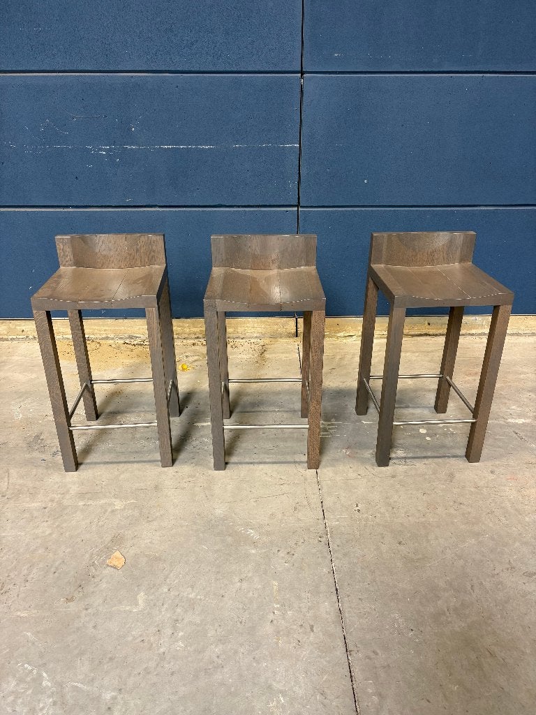 3 barkrukken, 3 tabourets, Enlèvement, Utilisé, Bois