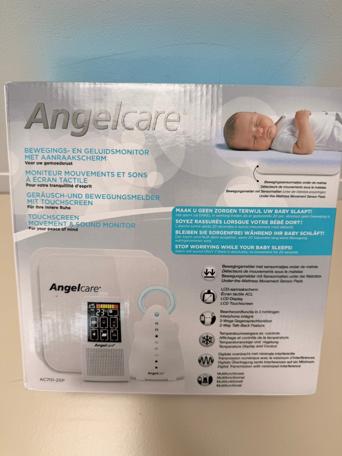 Moniteur Angelcare AC701-2SP avec détecteur de mouvement, Enfants & Bébés, Babyphones, Comme neuf, Enlèvement ou Envoi