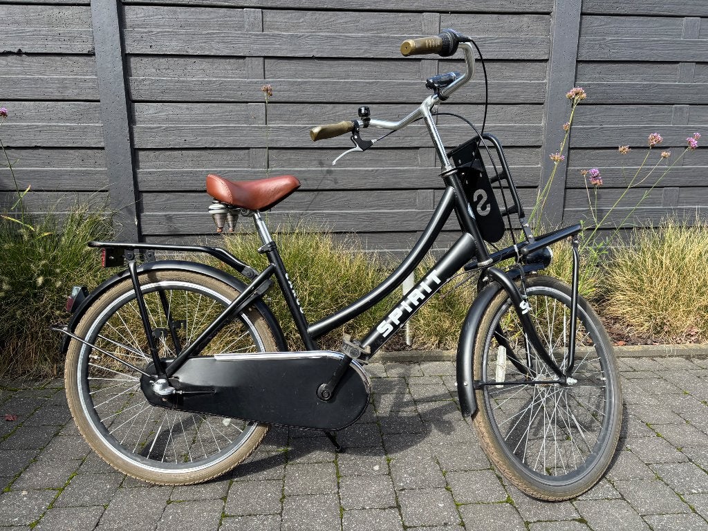Spirit Cargo N3 Meisjesfiets Mat-Zwart 24 inch, Fietsen en Brommers, Ophalen, Velgrem, Spirit, Handrem