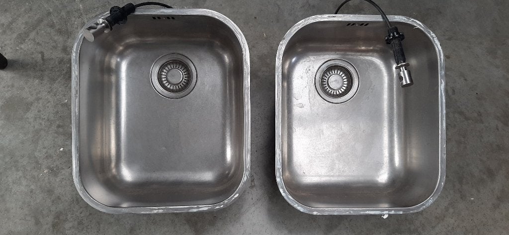 inox keukenspoelbakken, 2 stuks, Ophalen, Gebruikt