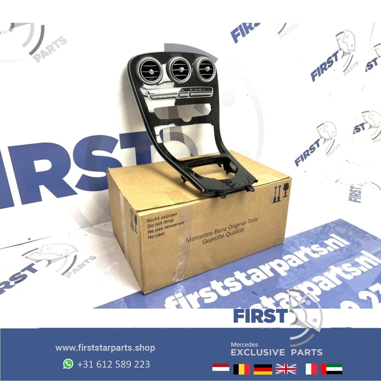 W205 AMG Middenconsole wortelhout Mercedes C Klasse 2020 ori, Gebruikt, -, Ophalen of Verzenden, -