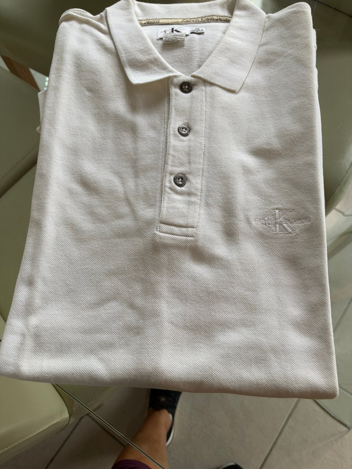 Calvin Klein Sport XL poloshirt, Kleding | Heren, Ophalen of Verzenden, Zo goed als nieuw, Wit