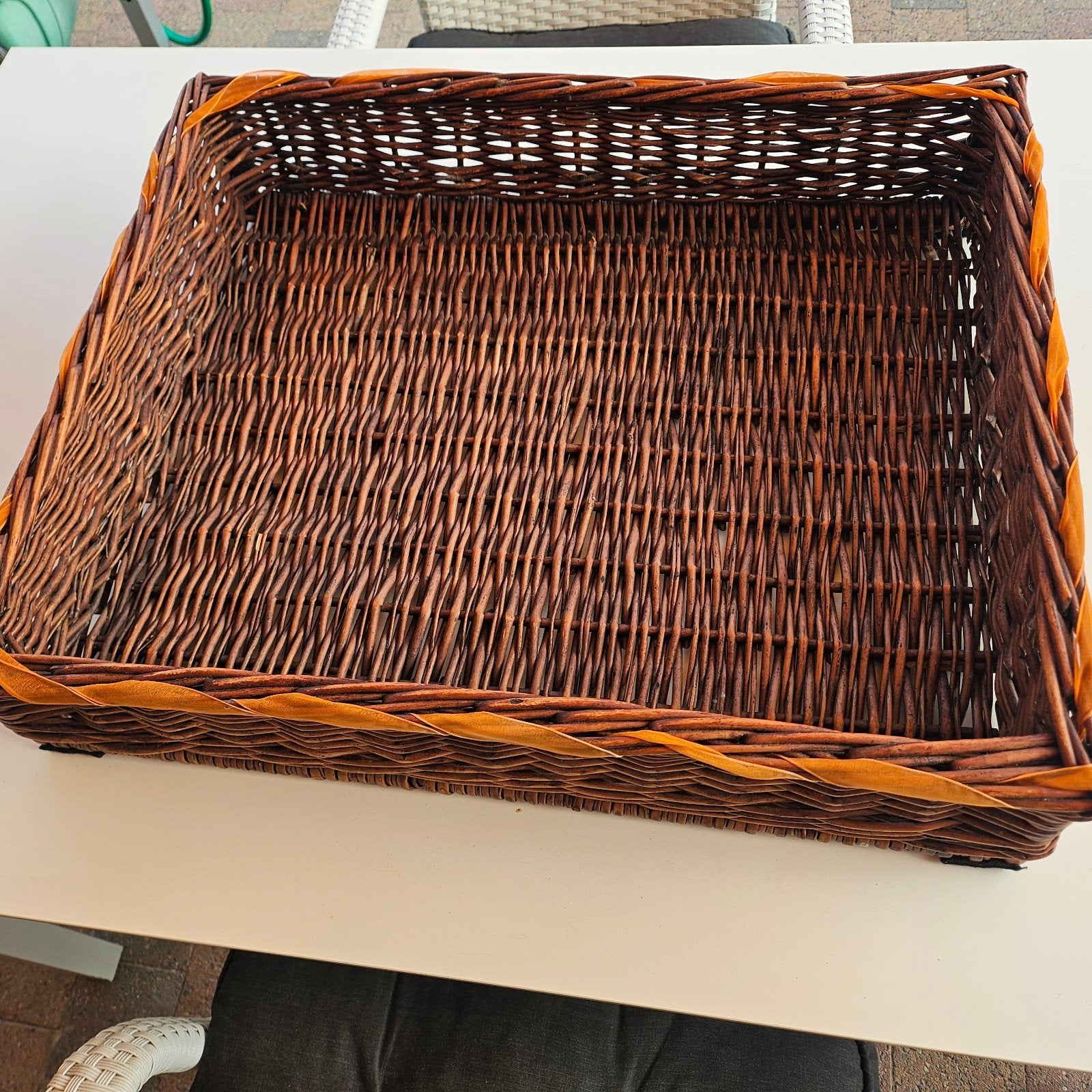 grote rieten mand 60 x50 x 12 cm, Ophalen, Mand