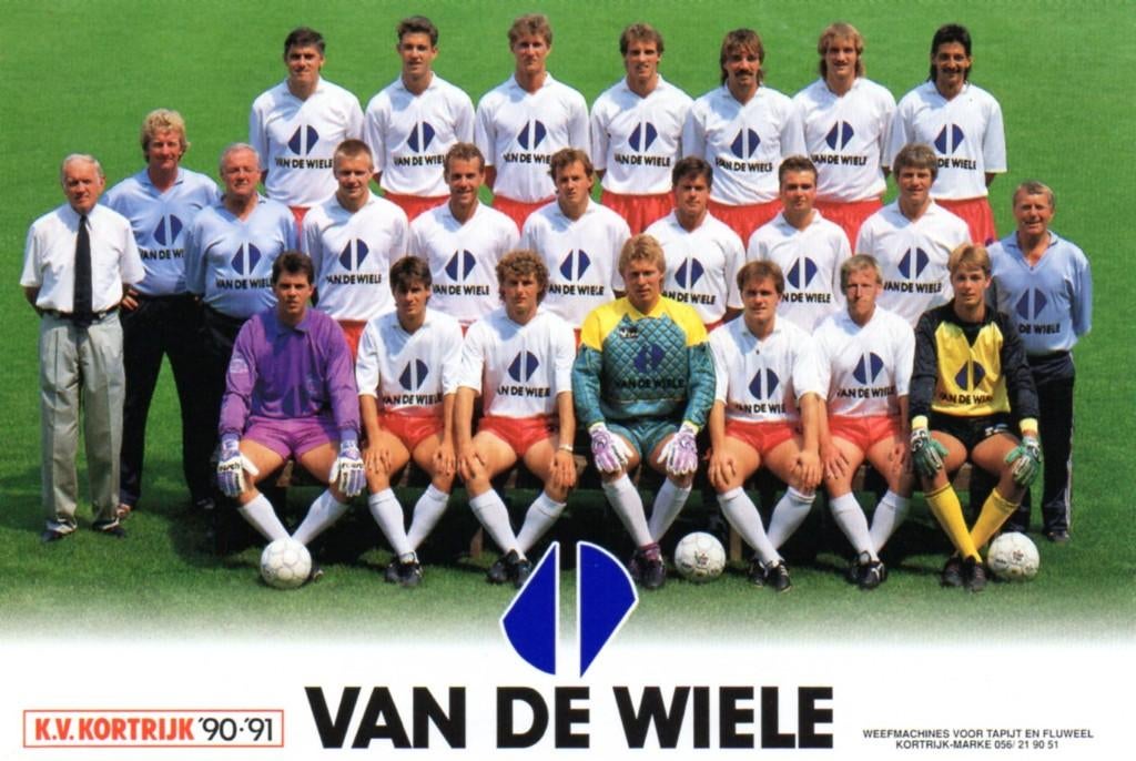 kaart KV Kortrijk voetbal seizoen 1990-1991, Verzamelen, Ophalen of Verzenden, Poster, Plaatje of Sticker